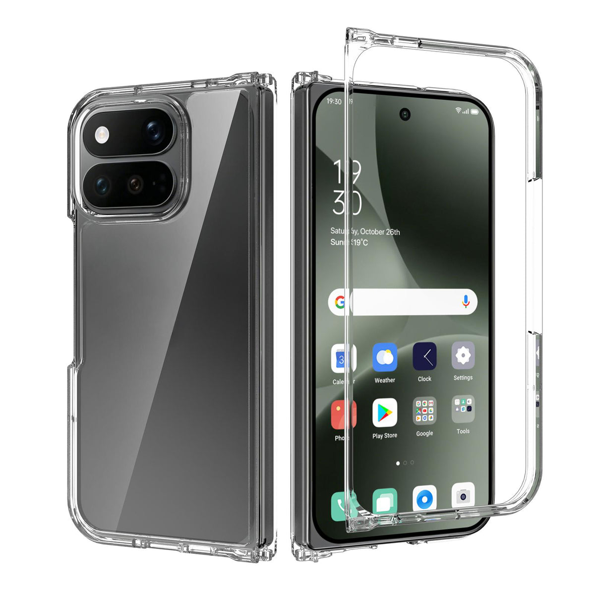 For Google Pixel 11 Pro Fold Scratchproof Acrylic TPU Phone Case - Transparent - EDA006975003A