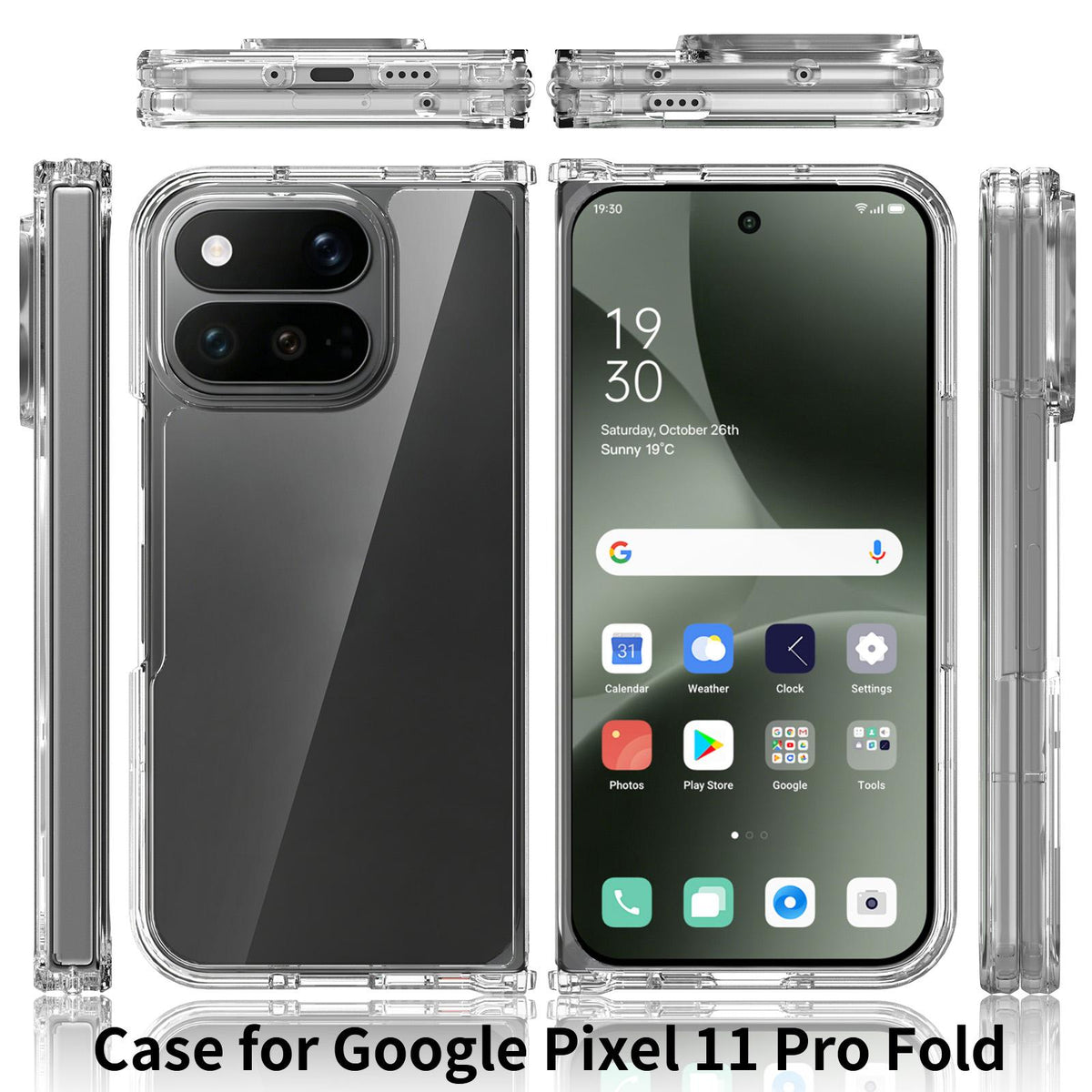 For Google Pixel 11 Pro Fold Scratchproof Acrylic TPU Phone Case - Transparent - EDA006975003A