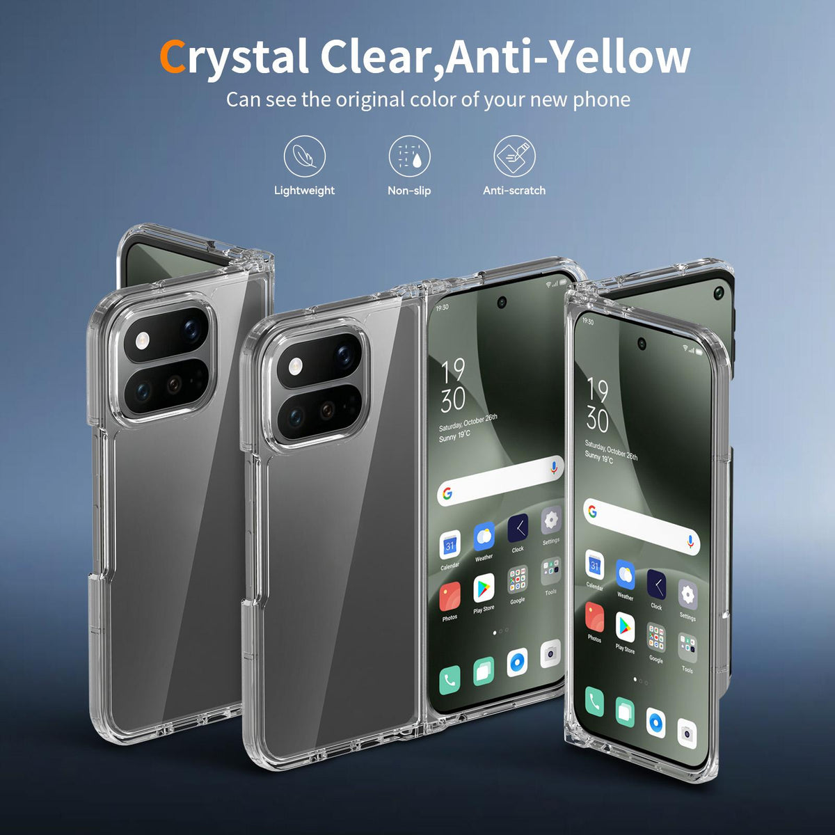 For Google Pixel 11 Pro Fold Scratchproof Acrylic TPU Phone Case - Transparent - EDA006975003A