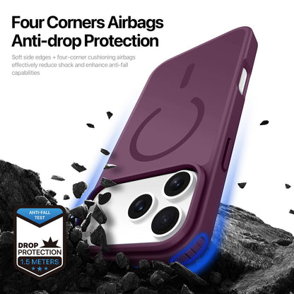 For iPhone 18 Pro Max / 17 Pro Max DUX DUCIS Yind Series MagSafe TPU Hybrid PC Phone Case - Cherry Red - EDA006980008G