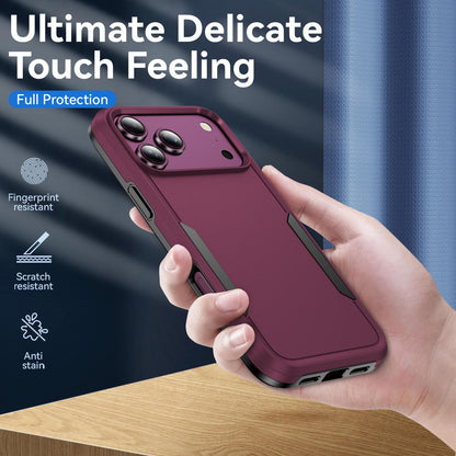 For iPhone 17 Pro Max Pioneer Armor Heavy Duty PC + TPU Phone Case(Cherry Red+Black)