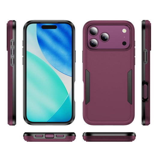 For iPhone 17 Pro Pioneer Armor Heavy Duty PC + TPU Phone Case(Cherry Red+Black)