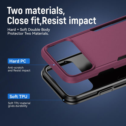 For iPhone 17 Pro Pioneer Armor Heavy Duty PC + TPU Phone Case(Cherry Red+Black)