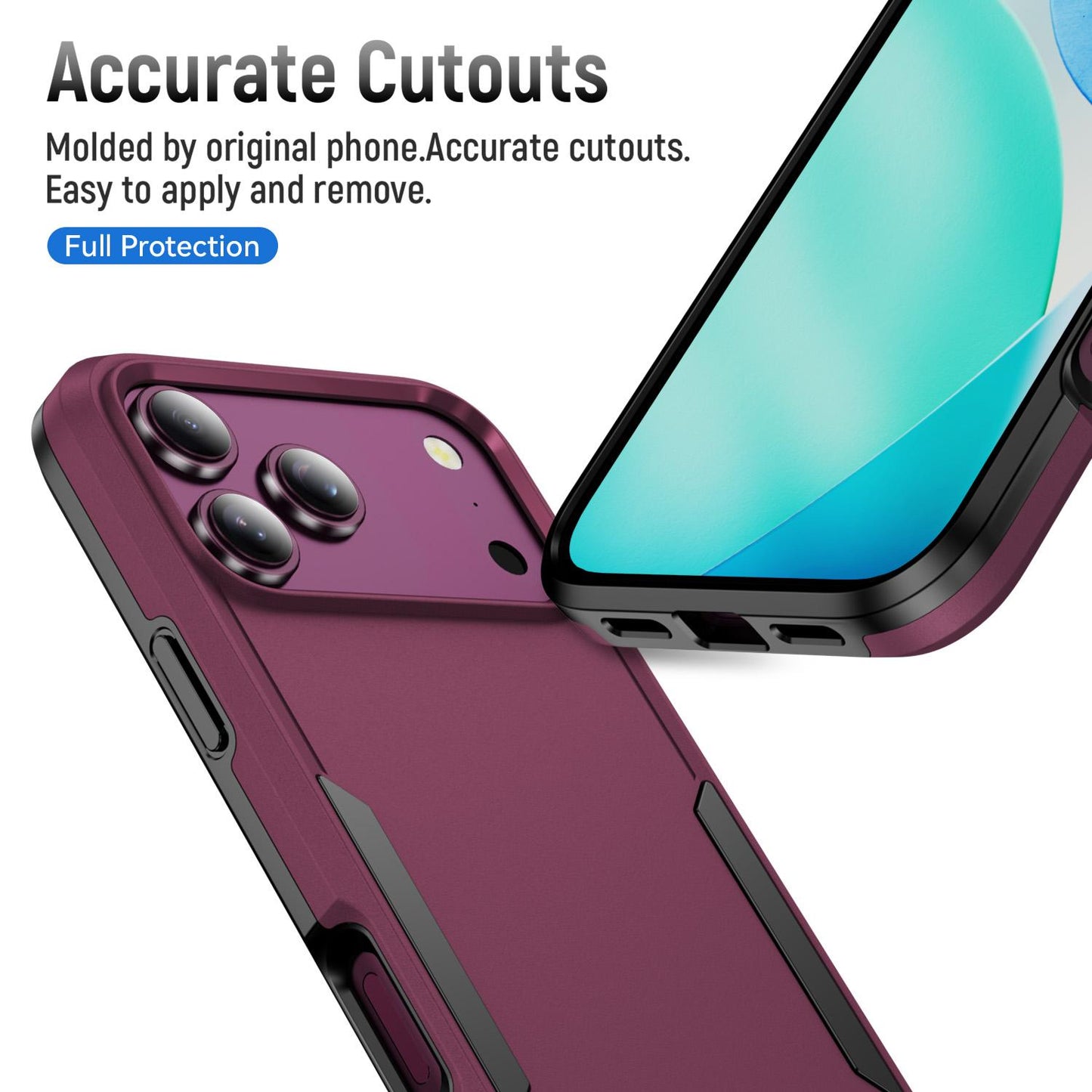 For iPhone 17 Pro Pioneer Armor Heavy Duty PC + TPU Phone Case(Cherry Red+Black)