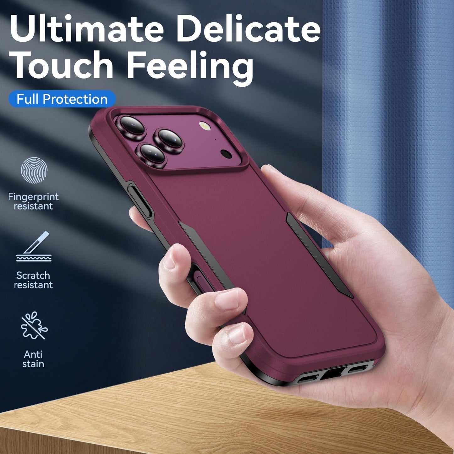 For iPhone 17 Pro Pioneer Armor Heavy Duty PC + TPU Phone Case(Cherry Red+Black)