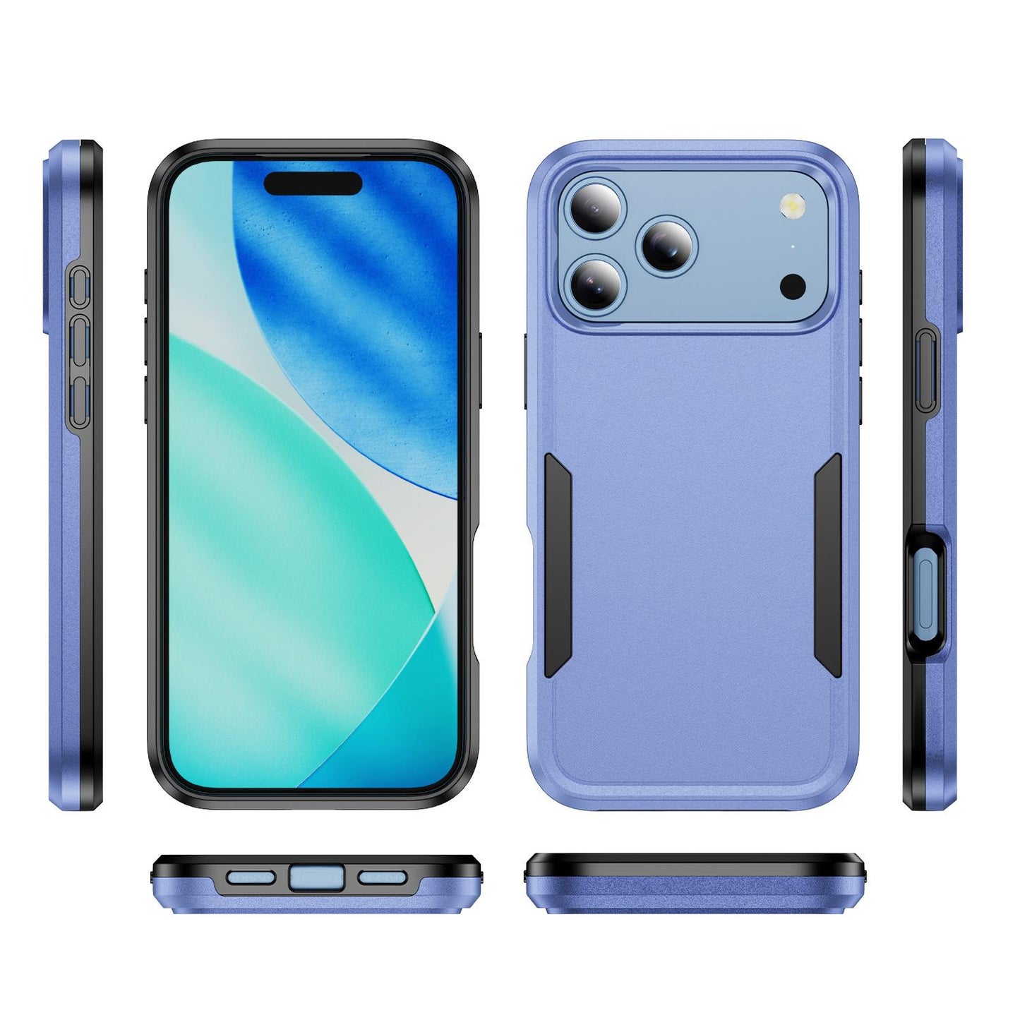 For iPhone 17 Pro Pioneer Armor Heavy Duty PC + TPU Phone Case(Light Blue+Black)
