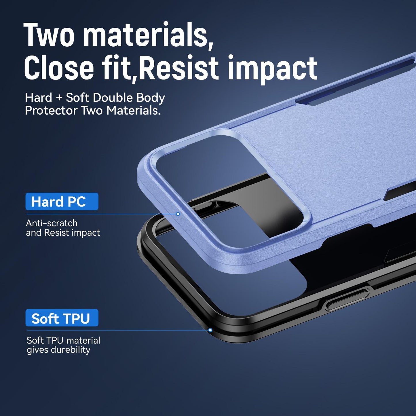 For iPhone 17 Pro Pioneer Armor Heavy Duty PC + TPU Phone Case(Light Blue+Black)