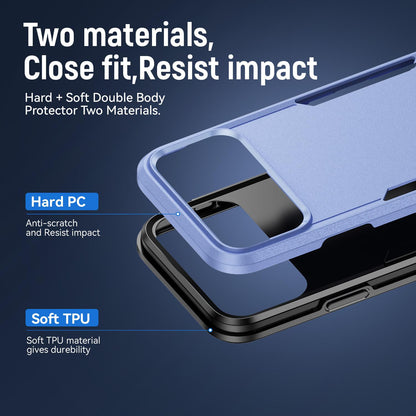 For iPhone 17 Pro Pioneer Armor Heavy Duty PC + TPU Phone Case(Light Blue+Black)