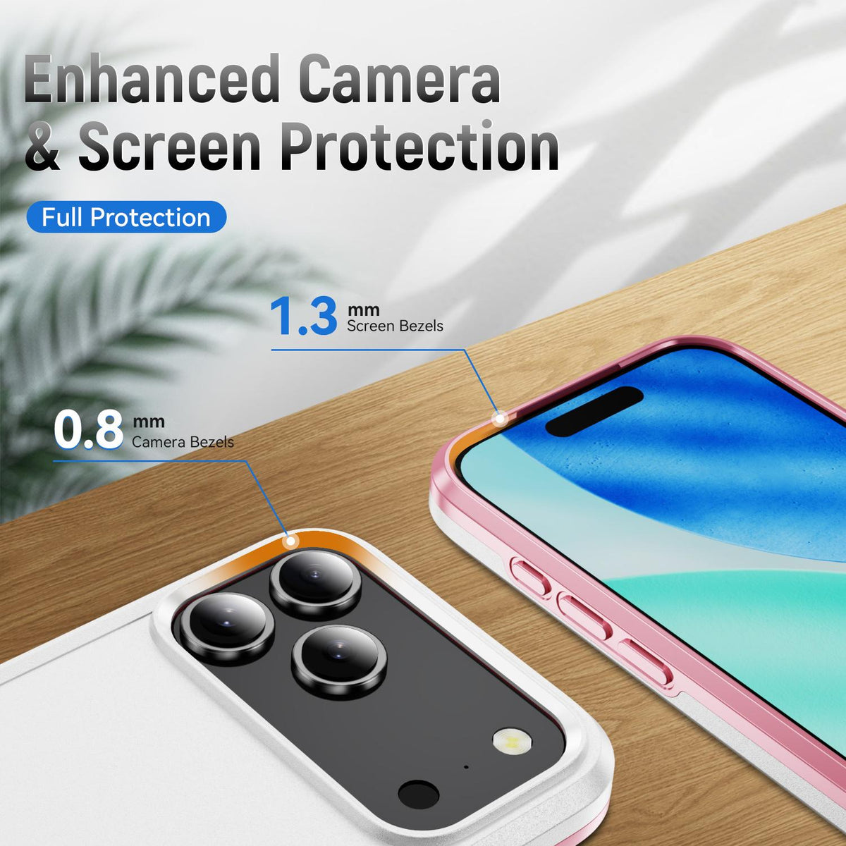 For iPhone 18 Pro Pioneer Armor Heavy Duty PC + TPU Phone Case - White+Pink - EDA006984210A