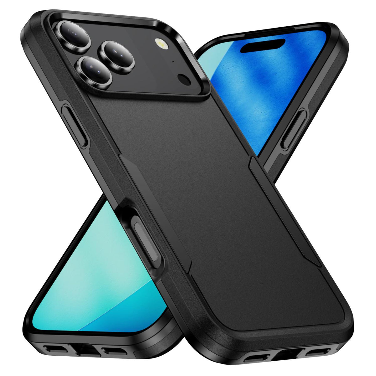For iPhone 18 Pro Pioneer Armor Heavy Duty PC + TPU Phone Case - Black - EDA006984210C