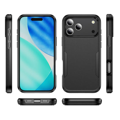 For iPhone 18 Pro Pioneer Armor Heavy Duty PC + TPU Phone Case - Black - EDA006984210C