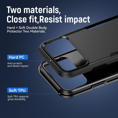 For iPhone 18 Pro Pioneer Armor Heavy Duty PC + TPU Phone Case - Black - EDA006984210C