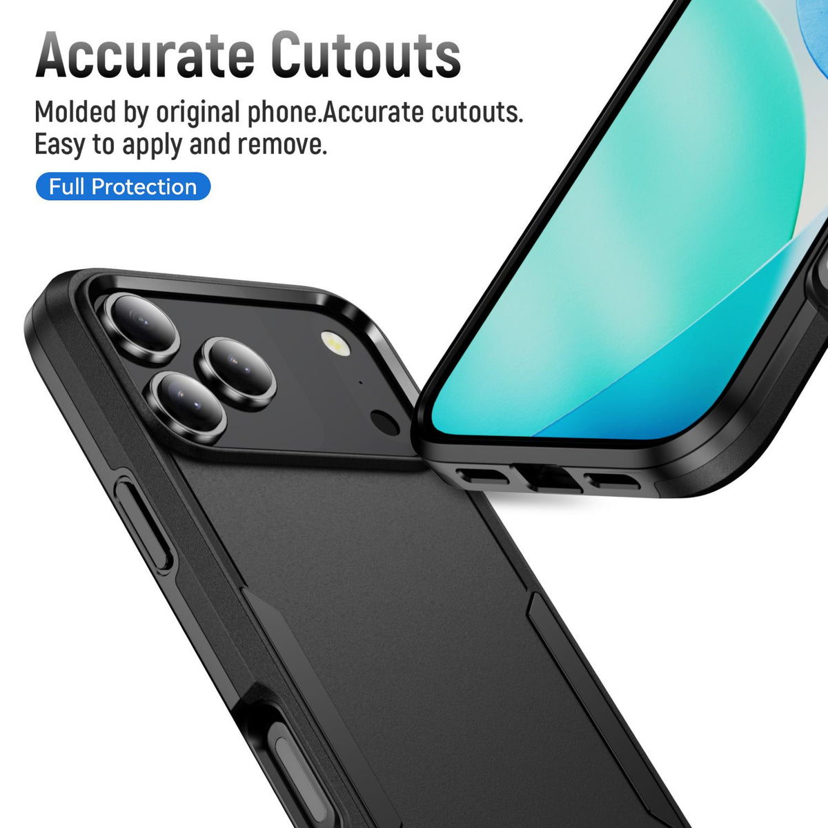For iPhone 18 Pro Pioneer Armor Heavy Duty PC + TPU Phone Case - Black - EDA006984210C