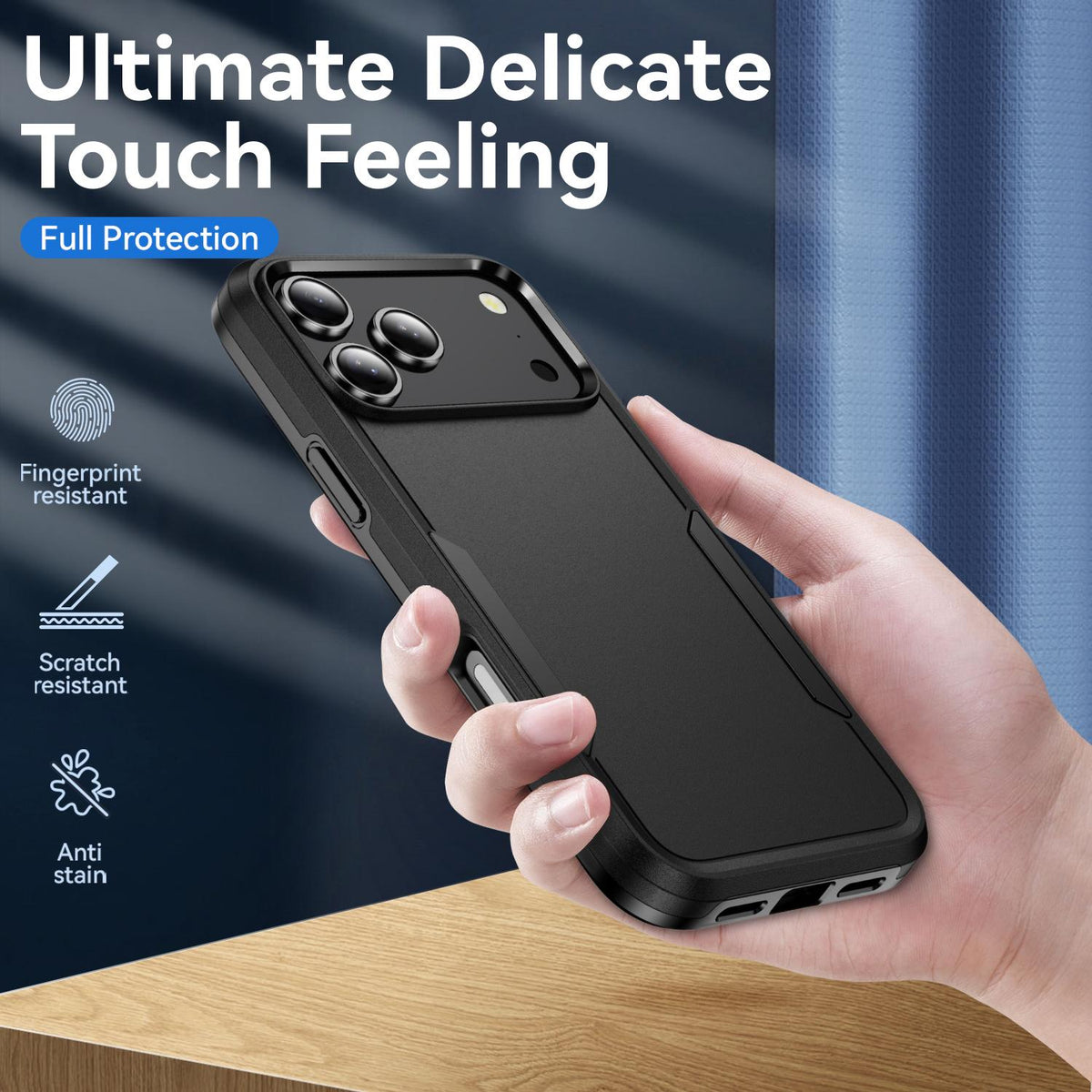 For iPhone 18 Pro Pioneer Armor Heavy Duty PC + TPU Phone Case - Black - EDA006984210C