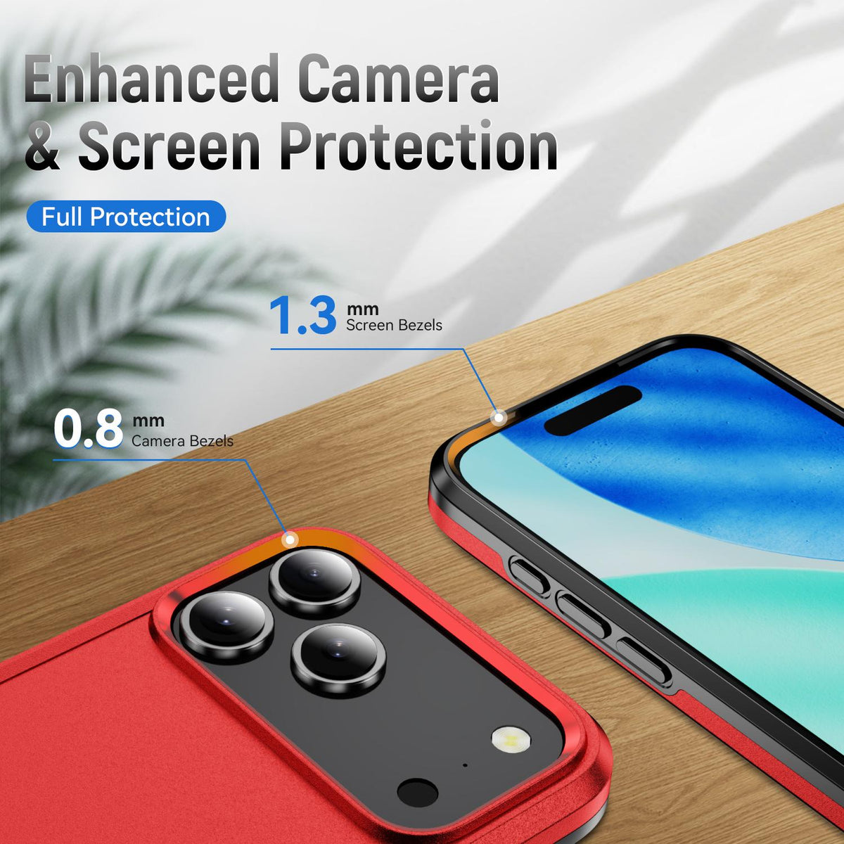 For iPhone 18 Pro Pioneer Armor Heavy Duty PC + TPU Phone Case - Red+Black - EDA006984210D