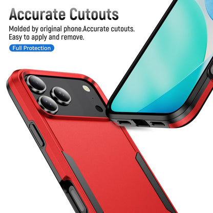 For iPhone 18 Pro Pioneer Armor Heavy Duty PC + TPU Phone Case - Red+Black - EDA006984210D