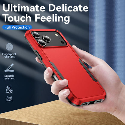 For iPhone 18 Pro Pioneer Armor Heavy Duty PC + TPU Phone Case - Red+Black - EDA006984210D