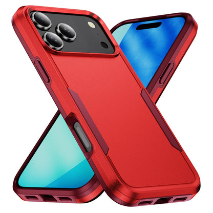 For iPhone 18 Pro Pioneer Armor Heavy Duty PC + TPU Phone Case - Red+Rose Red - EDA006984210E