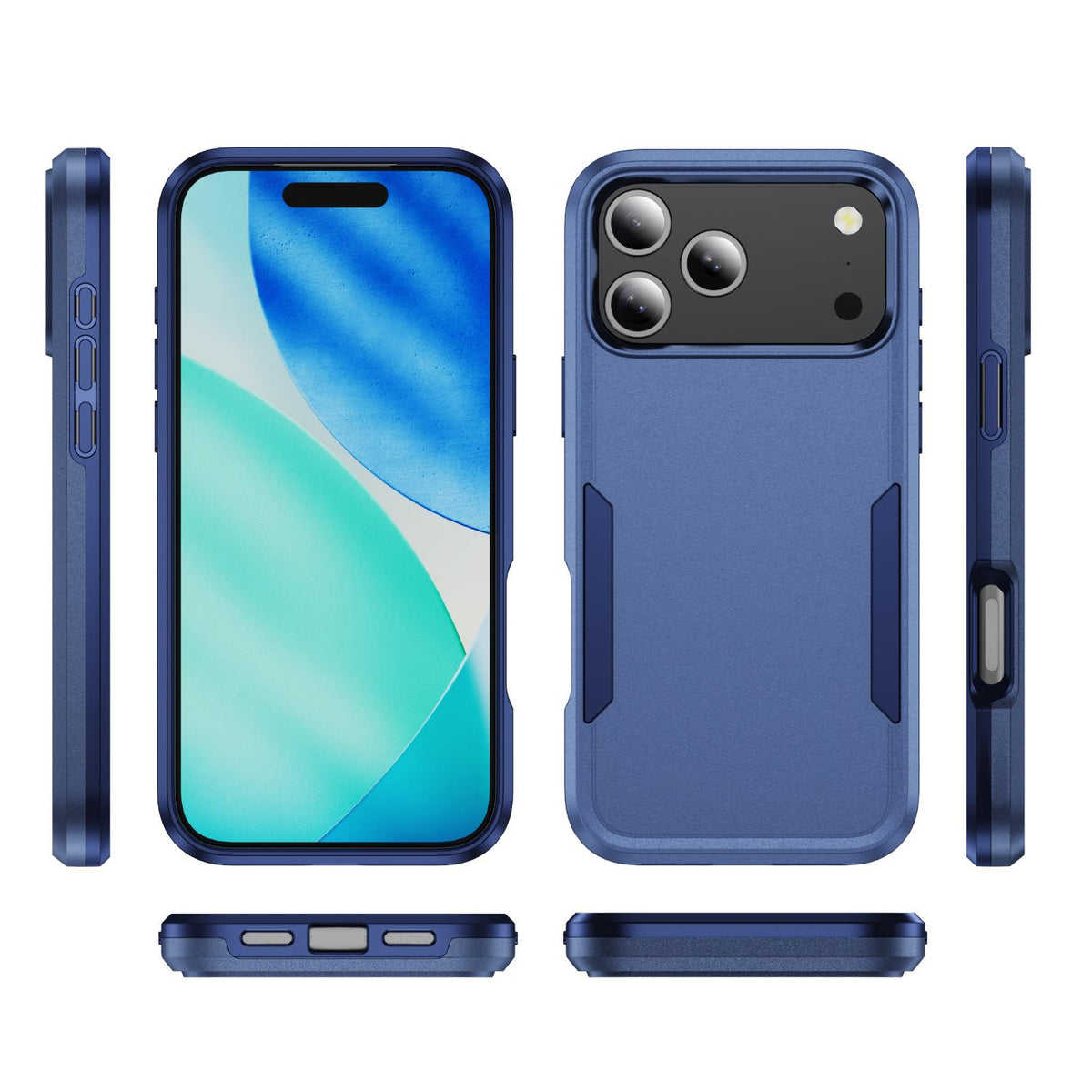 For iPhone 18 Pro Pioneer Armor Heavy Duty PC + TPU Phone Case - Blue - EDA006984210F
