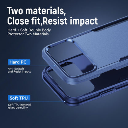 For iPhone 18 Pro Pioneer Armor Heavy Duty PC + TPU Phone Case - Blue - EDA006984210F