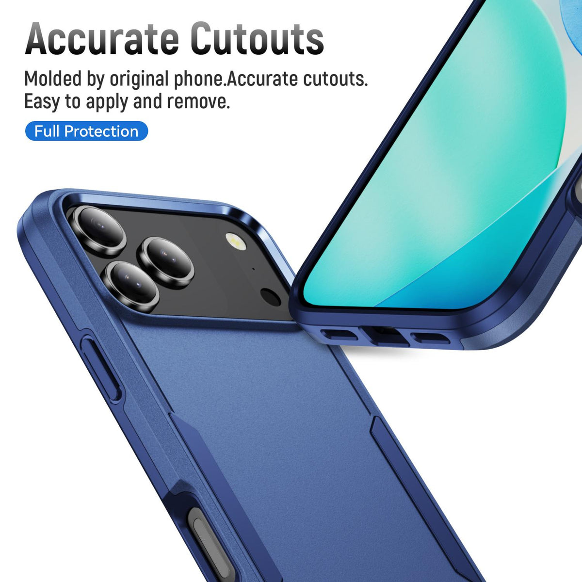 For iPhone 18 Pro Pioneer Armor Heavy Duty PC + TPU Phone Case - Blue - EDA006984210F