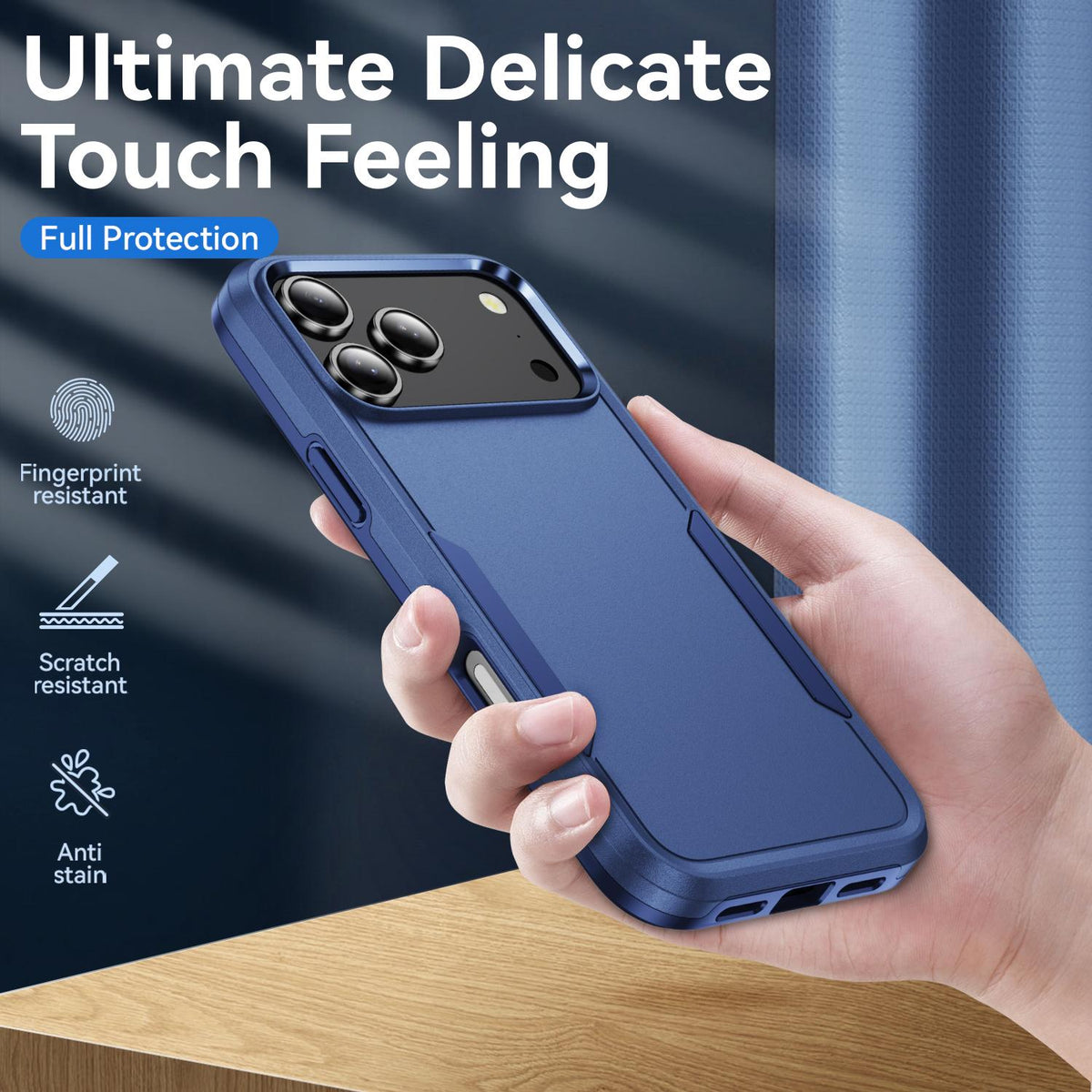 For iPhone 18 Pro Pioneer Armor Heavy Duty PC + TPU Phone Case - Blue - EDA006984210F