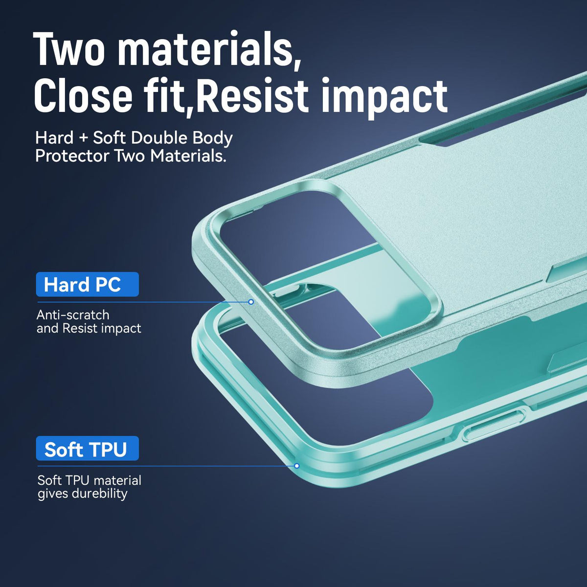For iPhone 18 Pro Pioneer Armor Heavy Duty PC + TPU Phone Case - Green - EDA006984210G