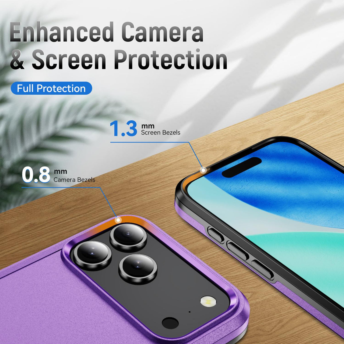 For iPhone 18 Pro Pioneer Armor Heavy Duty PC + TPU Phone Case - Purple+Black - EDA006984210I