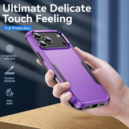 For iPhone 18 Pro Pioneer Armor Heavy Duty PC + TPU Phone Case - Purple+Black - EDA006984210I