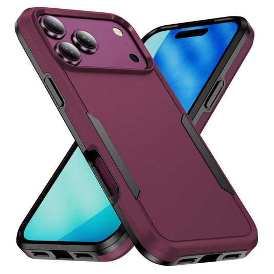 For iPhone 18 Pro Max Pioneer Armor Heavy Duty PC + TPU Phone Case(Cherry Red+Black)