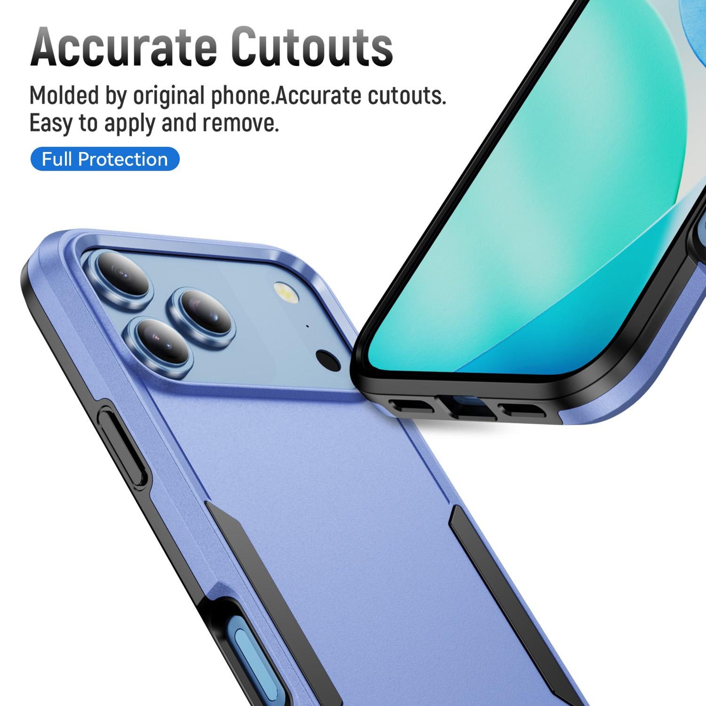For iPhone 18 Pro Max Pioneer Armor Heavy Duty PC + TPU Phone Case(Light Blue+Black)