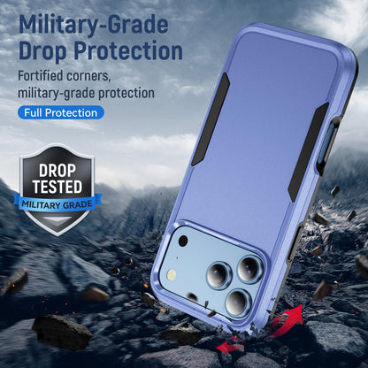 For iPhone 18 Pro Max Pioneer Armor Heavy Duty PC + TPU Phone Case(Light Blue+Black)