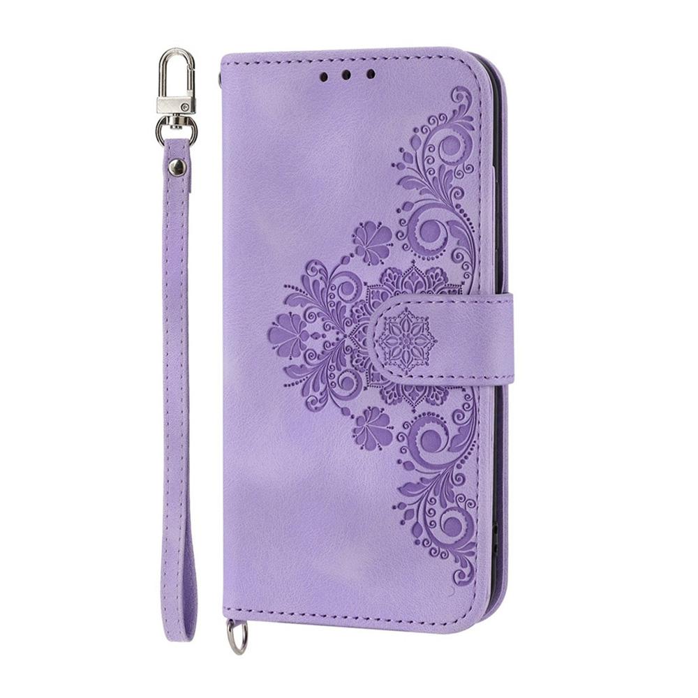 For Redmi K90 Pro Max / Poco F8 Ultra 5G Skin Feel Flowers Embossed Wallet Leather Phone Case(Purple)