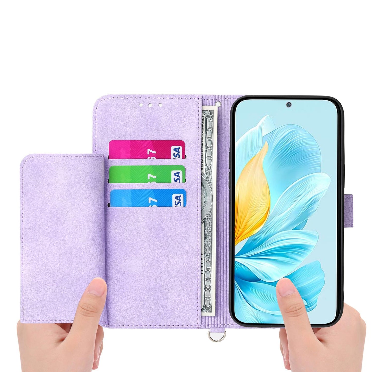 For Redmi K90 Pro Max / Poco F8 Ultra 5G Skin Feel Flowers Embossed Wallet Leather Phone Case(Purple)