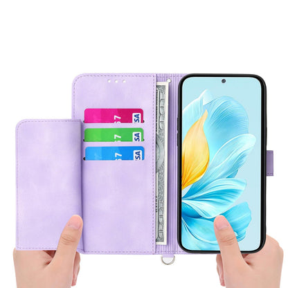 For Redmi K90 Pro Max / Poco F8 Ultra 5G Skin Feel Flowers Embossed Wallet Leather Phone Case(Purple)
