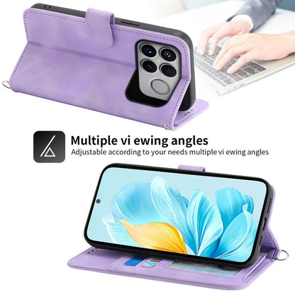 For Redmi K90 Pro Max / Poco F8 Ultra 5G Skin Feel Flowers Embossed Wallet Leather Phone Case(Purple)