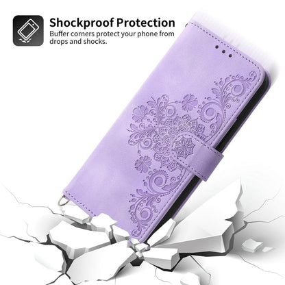 For Redmi K90 Pro Max / Poco F8 Ultra 5G Skin Feel Flowers Embossed Wallet Leather Phone Case(Purple)