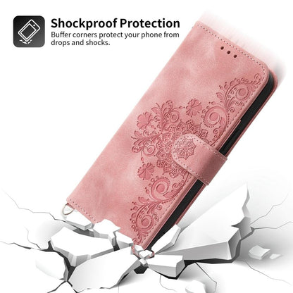 For Redmi K90 Pro Max / Poco F8 Ultra 5G Skin Feel Flowers Embossed Wallet Leather Phone Case(Pink)