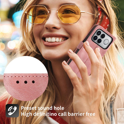 For Redmi K90 Pro Max / Poco F8 Ultra 5G Skin Feel Flowers Embossed Wallet Leather Phone Case(Pink)