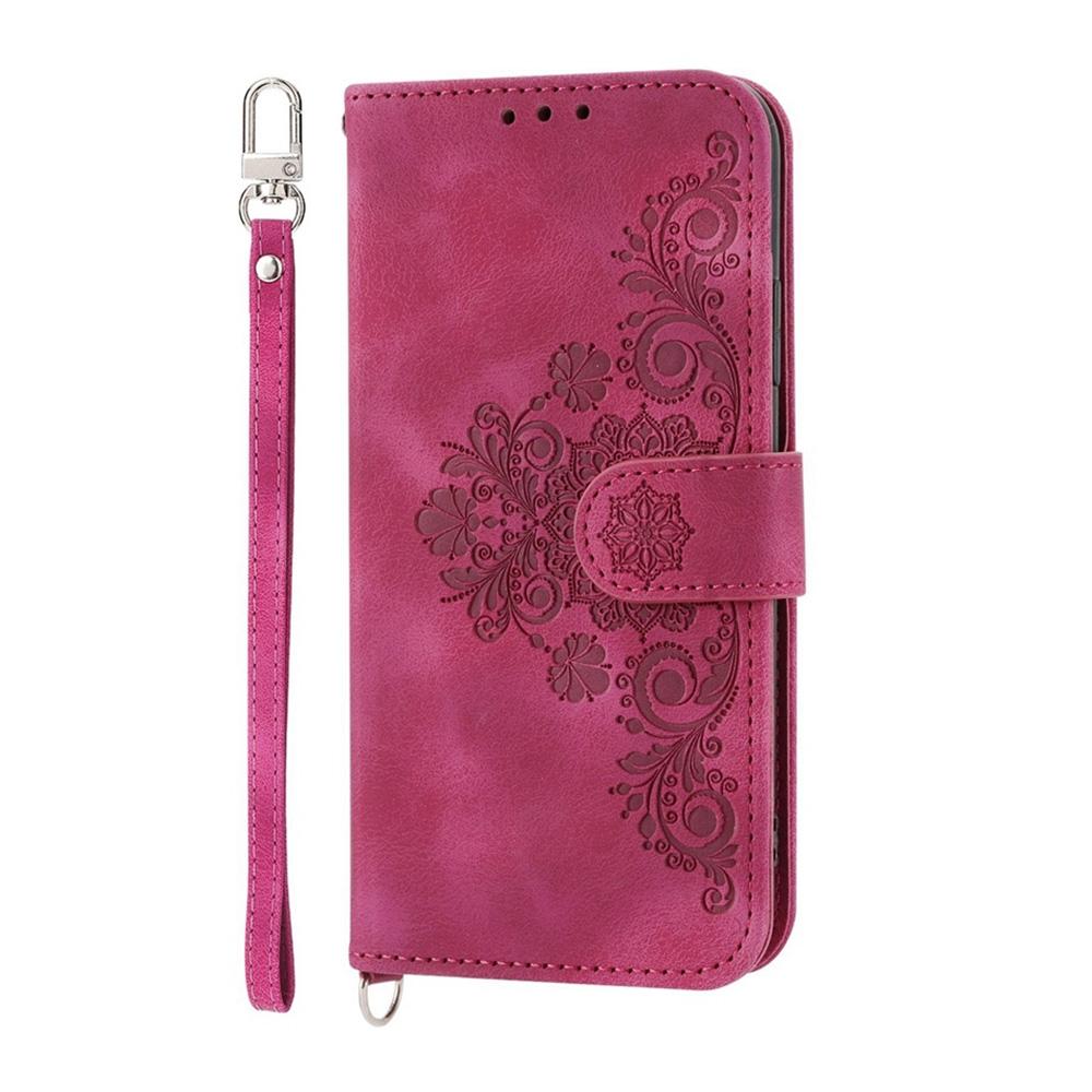 For Redmi K90 Pro Max / Poco F8 Ultra 5G Skin Feel Flowers Embossed Wallet Leather Phone Case(Wine Red)