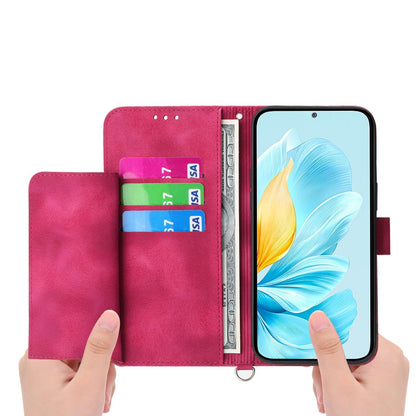 For Redmi K90 Pro Max / Poco F8 Ultra 5G Skin Feel Flowers Embossed Wallet Leather Phone Case(Wine Red)