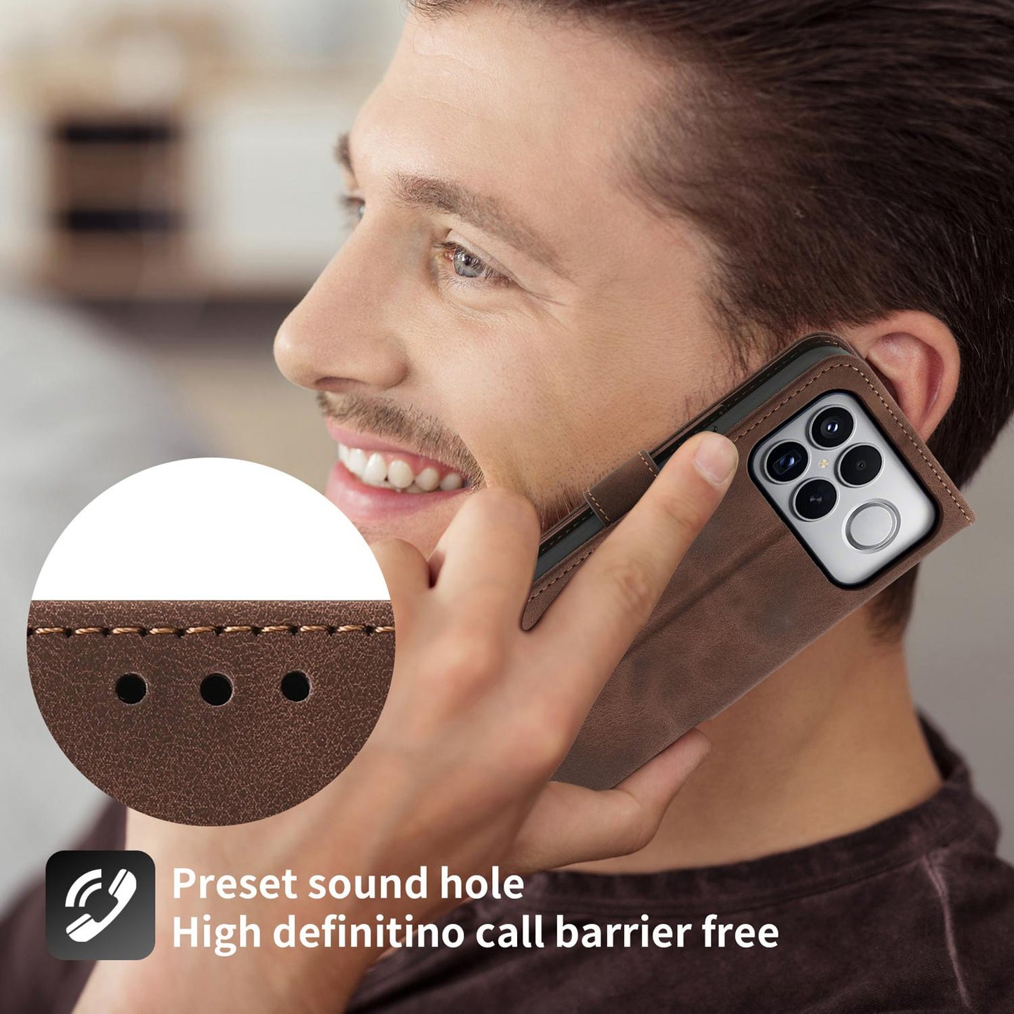 For Redmi K90 Pro Max / Poco F8 Ultra 5G Skin Feel Flowers Embossed Wallet Leather Phone Case(Brown)