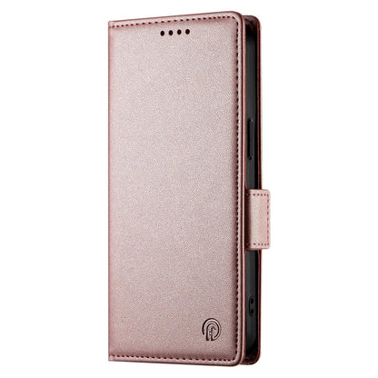 For Redmi K90 Pro Max / Poco F8 Ultra 5G Side Buckle Magnetic Frosted Leather Phone Case(Rose Gold)