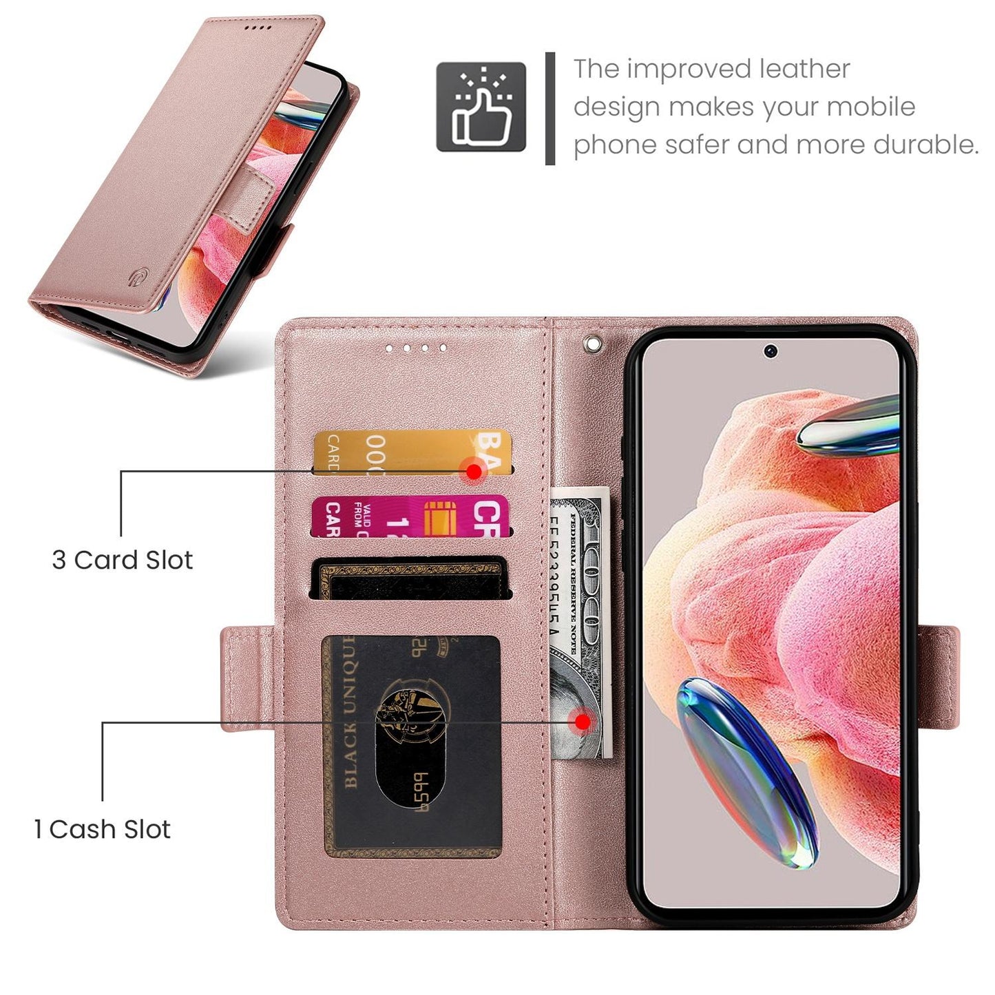 For Redmi K90 Pro Max / Poco F8 Ultra 5G Side Buckle Magnetic Frosted Leather Phone Case(Rose Gold)