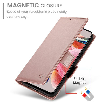 For Redmi K90 Pro Max / Poco F8 Ultra 5G Side Buckle Magnetic Frosted Leather Phone Case(Rose Gold)
