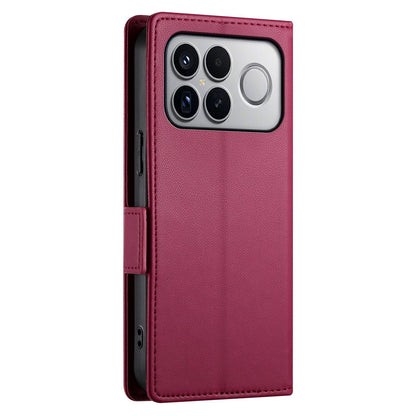 For Redmi K90 Pro Max / Poco F8 Ultra 5G Side Buckle Magnetic Frosted Leather Phone Case(Wine Red)