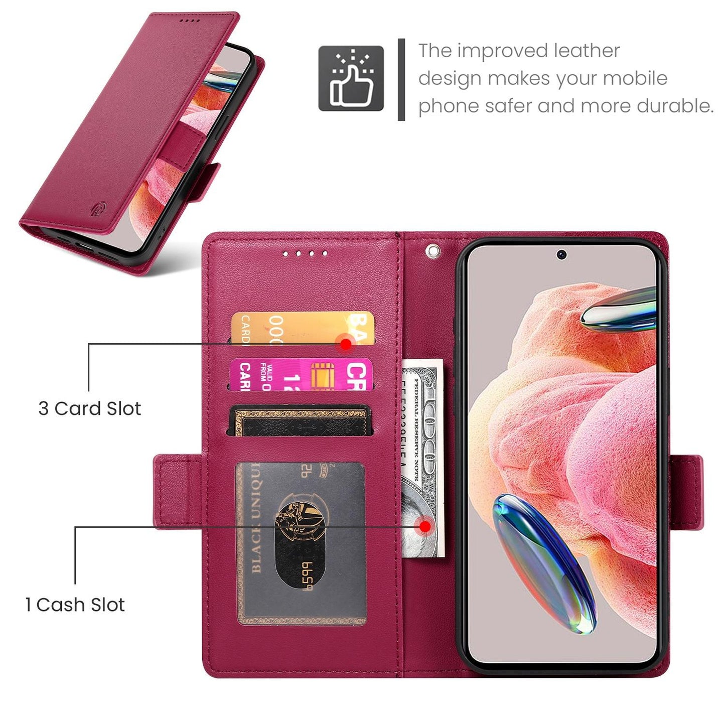 For Redmi K90 Pro Max / Poco F8 Ultra 5G Side Buckle Magnetic Frosted Leather Phone Case(Wine Red)