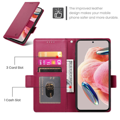 For Redmi K90 Pro Max / Poco F8 Ultra 5G Side Buckle Magnetic Frosted Leather Phone Case(Wine Red)
