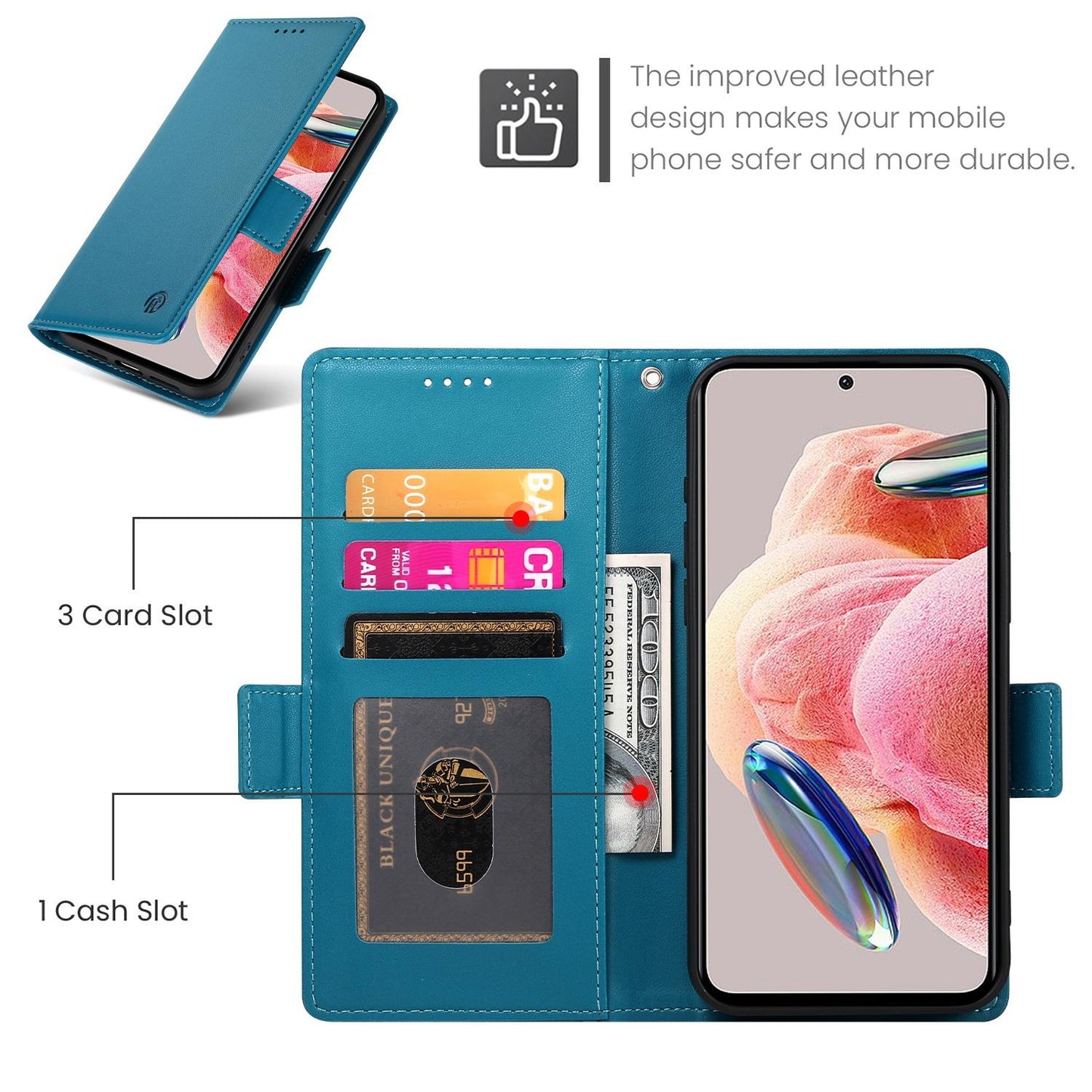 For Redmi K90 Pro Max / Poco F8 Ultra 5G Side Buckle Magnetic Frosted Leather Phone Case(Blue)