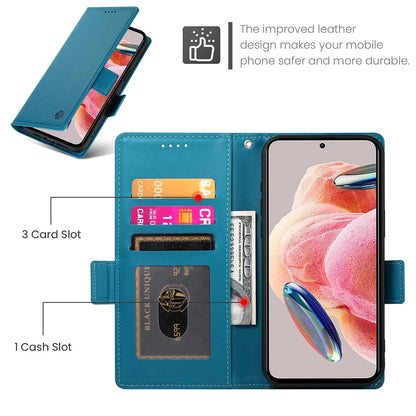 For Redmi K90 Pro Max / Poco F8 Ultra 5G Side Buckle Magnetic Frosted Leather Phone Case(Blue)